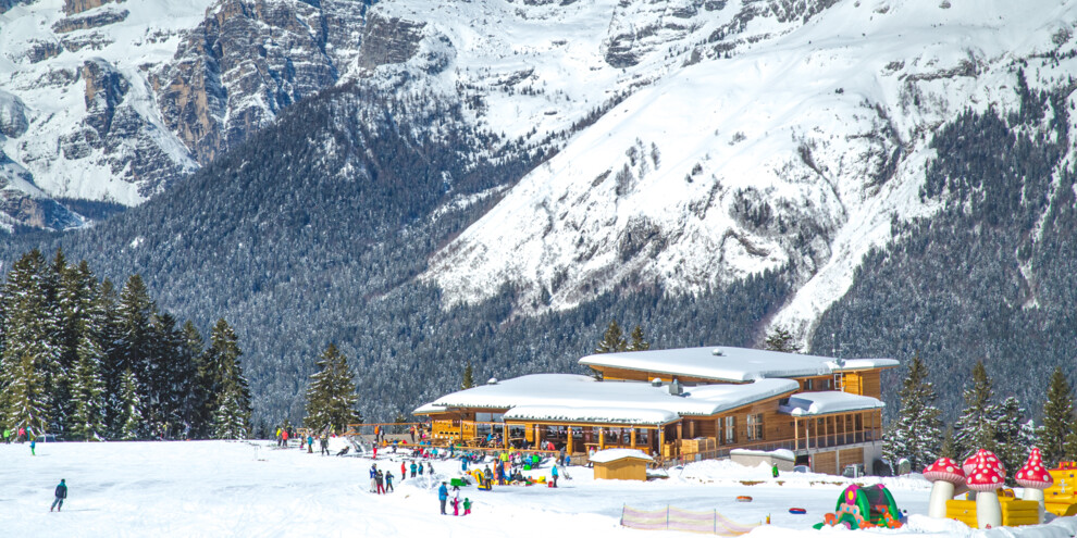 De Rifugio Dosson: uitzicht op de Brenta Dolomieten