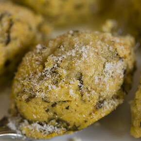 Polenta gnocchi with mountain cheese fondue