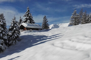 With snowshoes to the Tillhittl hut | © APT Val di Non 