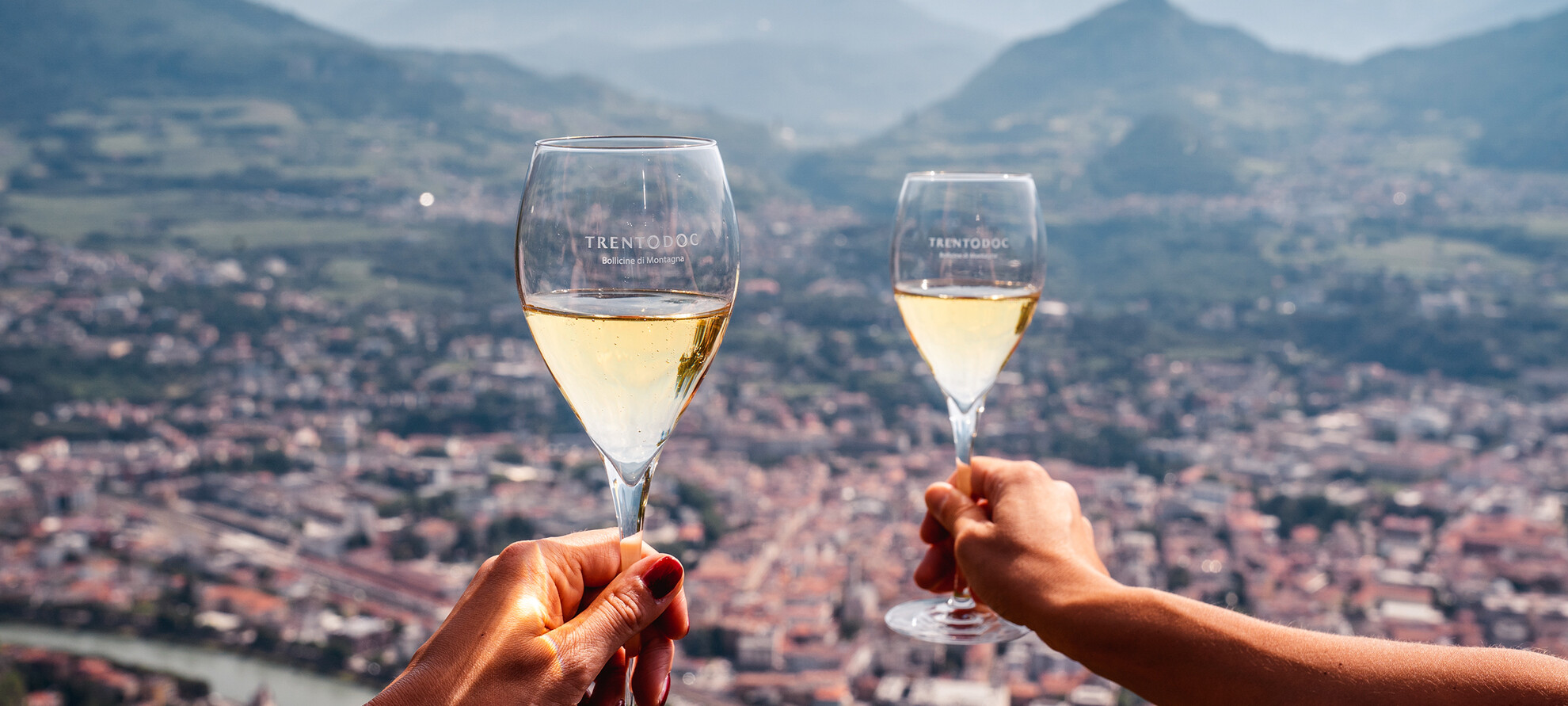 Celebrating mountain spumante