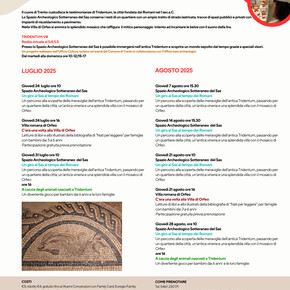 Archäologie im Sommer in Trient – Unterirdischer Archäologischer Raum des Sas und Villa Romana di Orfeo