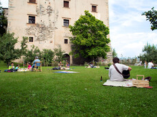 Visita e picnic sull'erba nei giardini di Castel Nanno