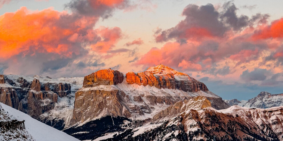 Tramonto skiarea Ciampac Alba