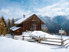 Zwischen den Almhütten von Bolentina