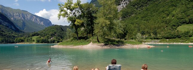 Lake Tenno Italy, swimming