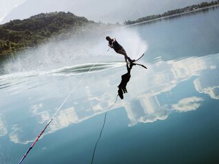 Water skiing on Lake Caldonazzo - Trentino
