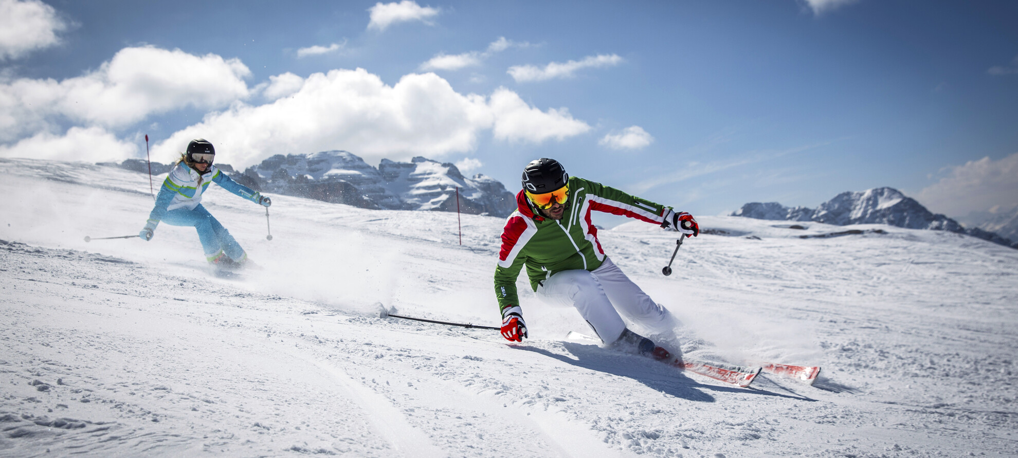 skiers in the mountains of Trentino
