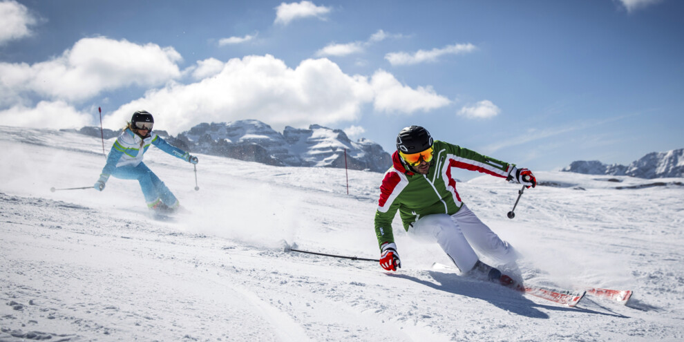 skiers in the mountains of Trentino