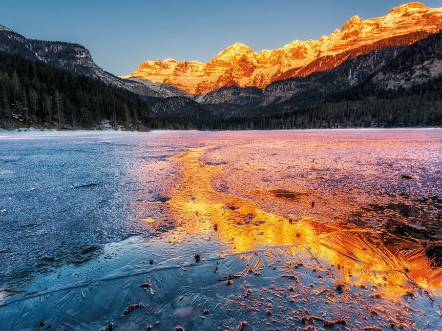 Tovel lake in Winter | © Inverno-Val-di-Non-Lago-di-Tovel-ghiaccio-ph-Diego-Marini