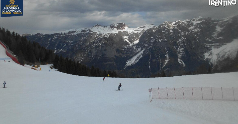 Webcam Skiarea Campiglio Dolomiti di Brenta Val di Sole Val Rendena - Pista delle Rocce - Folgarida