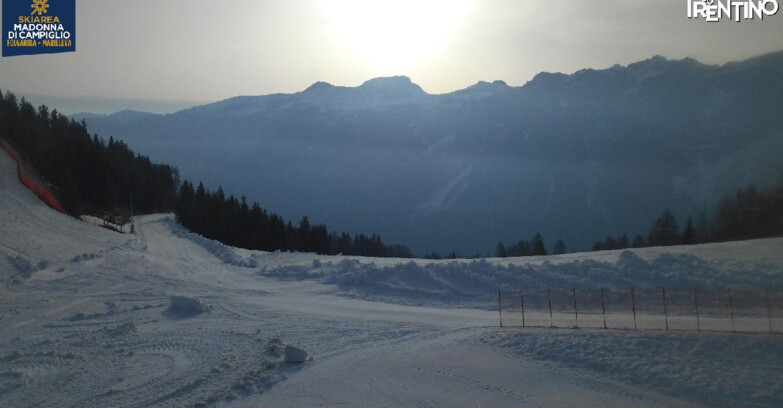 Webcam Skiarea Campiglio Dolomiti di Brenta Val di Sole Val Rendena - Pista delle Rocce - Folgarida